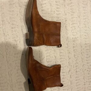 Frye Tan Leather Ankle Boots